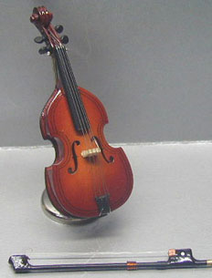 Dollhouse Miniature Cello with Case and  Wooden Stand